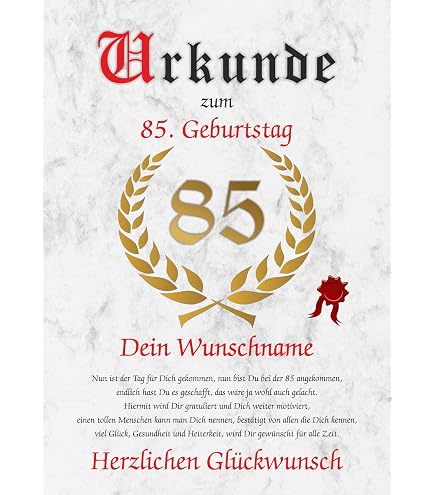Personalisiertbare Urkunde Zum 18. Geburtstag – Originelles Geschenk Inkl. Goldglitzer-Umschlag, A4