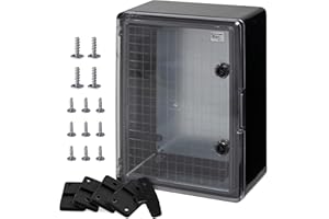 Caja de montaje en pared Caja IP65 Caja industrial Caja vacía Plástico ABS vacía Placa de montaje de la caja Cierre Serie BOXEXPERT Fleet Varios tamaños Negro transparente (350x250x150mm)