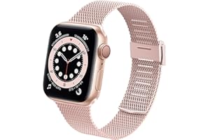 Supore Pasek do zegarka Apple Watch 38, 40, 41, 42, 44, 45 mm, miękki, tkany, ze stali nierdzewnej, do zegarka iWatch Series 8, 7, 6, 5, 4, 3, 2, 1, SE