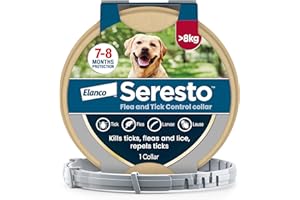 Seresto Flea and Tick Control Collar For Dogs Over 8kg (1 Collar), Long-Lasting & Simple Treatment For Dogs, 7-8 Months Of Protection, Keeps Pets Protected From Fleas & Ticks
