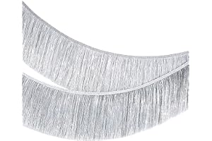 MOMAHUA Lametta fransar girlang laser silver, 20 x 200 cm metallisk folie fransar girlang glitter gardin för parade floats, f