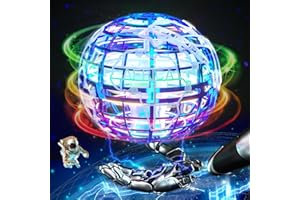 Générique Boule Volante Lumineuse, Magique Balle Volante Flying Orb Boomerang Ball Spinner, Ballon Volant Lumineux Drone Hoverball, Jouet Cadeau pour 6 7 8 9 10+ Enfant Ado Intérieur Extérieur (Bleu)