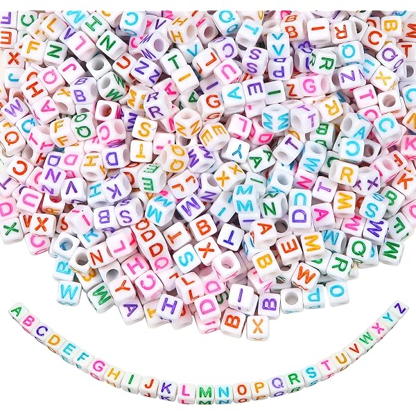 Acryl-Buchstaben-Perlen – 1000 Stück, 6x6 Mm, Bunt, Für Freundschaftsarmbänder & Schmuck