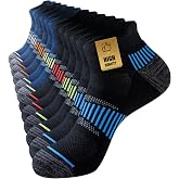 Niorasen Men's Sports Socks, 6 Pairs, Short and Padded | 80% cotton with breathable mesh, terry sole, arch support and heel t