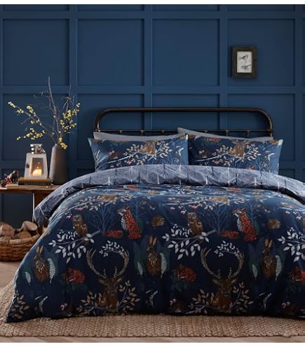 Weihnachts-Bettwäsche Nussknacker Design – Mikrofaser-Set In Marineblau, Inkl. Kissenbezüge