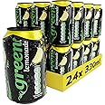 Green Lemonade - Low Calorie Soft Drinks - Sparkling Lemon Flavour with 7% Natural Juice - No Added Sugar, Sweetened with Stevia, No Aspartame - Alternative Fizzy Drink - Bulk Pack 24 Cans x 330ml