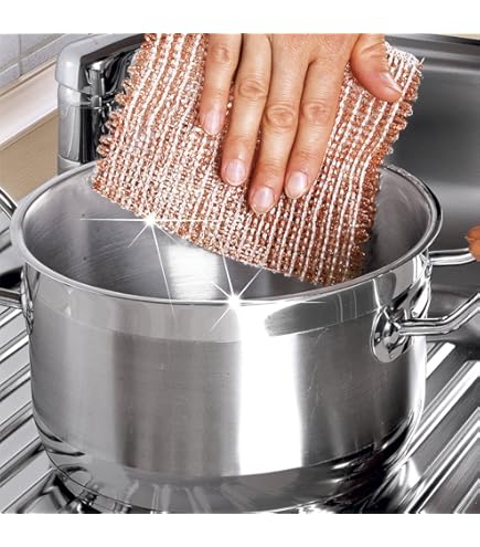 SONTY Panni In Rame Ecologici 10 Pezzi – Made In Austria, 15x15 Cm, Per Pulizia Senza Chimica Di Pentole E Vetroceramica - 2