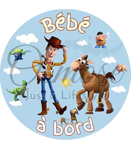 Autocollant "Bébé à Bord" Buzz L'Éclair - Sticker Vitre Voiture Disney, 14 Cm