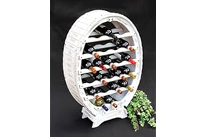 DanDiBo - Portabottiglie in legno, per 24 bottiglie, stile vintage shabby chic, colore: bianco