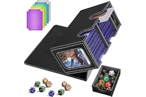 HIMOMO Deck Box para Magic the Gathering, Magic Commander Deck Box para más de 200+ cartas de TCG, Compatible con MTG, YGO, PTCG, con 2 divisores y 1 bandeja para dados (Gris)