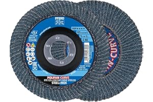 PFERD Fächerscheibe POLIFAN CURVE 2 Stück | Ø 125 mm, Breite L (14 mm), Z40, SGP STEELOX | 69398196 - für die präzise Kehlnahtbearbeitung