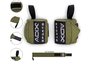 ADIX Sports - 12 Inch Power Weight Lifting Wrist Wraps Supports Gym Training Fist Straps - Sold as Pair & One Size Fits All