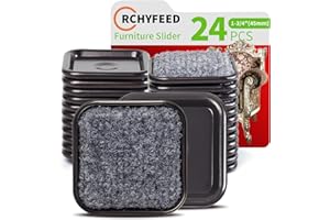 RCHYFEED Furniture Sliders, 24pcs 1-3/4" Heavy Furniture Mover Chair, Furniture Gliders for Hard Floors, Furniture Mover Pads for for Smooth Floors and Carpets, Furniture Quickly and Easily