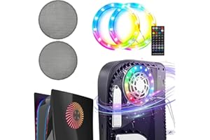 ElitePlay PS5 LED Light Strip and Dust Filter for PS5 Faceplate with Vents, RGB Ring LED Lights and Dust Filter Kit Accessories Compatible with Playstation 5