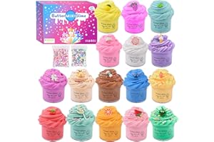 axcoiup Kit de Mini Slime Fluffy 16 Couleurs, Non Collant, Super Doux, Un Cadeau pour Les garçons et Les Filles