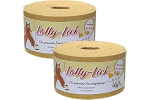 IMIMA Salt Licks for Horses – Lolly-Lick 2-piece Set 2x750g Chamomile – Sugar-Free, Grain-Free, Natural Sea Salt & Minerals – With Hanging Rope – Fits LIKIT Holders – Anti-Boredom Horse Treat