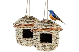 HYWEAN HOMD 2 Piezas de Nidos de Pájaros, Materiales Naturales, Adecuados para Pájaros Pequeños como Colibríes y Tetas