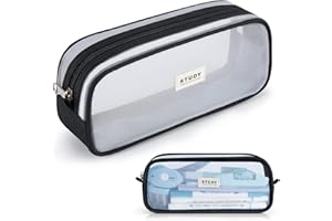 KALIDI Clear Pencil Case Large Pen Bag Stationery Pouch Cosmestic Make up Bag for Student School College Office