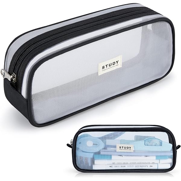 Guokoo 2er-Set Transparente Federmäppchen – Mit Reißverschluss, 20,5 X 12 Cm, Nylon, Für Schule, Büro & Reise