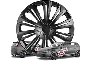 ‎WALSER WALSER Premium Radkappen Racer, 4er Set Radkappen Auszeichnung Sehr Gut*, Radzierblenden 14 Zoll, Radblenden für Alufelgen Stahlfelgen, Auto Radzierblende schwarz - Made in Europe