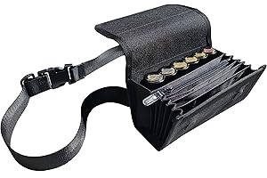 CLAIRE-FONCET Nuevo Modelo, el Rolls de Las Carteras de Camarero en Lona Impermeable, 1 Bolsillo con Cremallera y 4 Compartimentos Interiores Forrados, con dispensador de 6 Monedas, Cierre de Imán