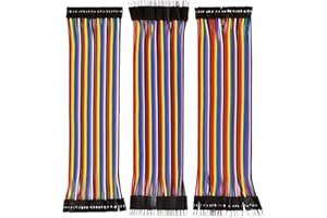 WHEATEFULL 120pcs Multicolored DupontWire 40pin Male to Female + 40pin Male to Male + 40pin Female to Female Breadboard Jumper Wires Ribbon Cables Kit for Arduino …