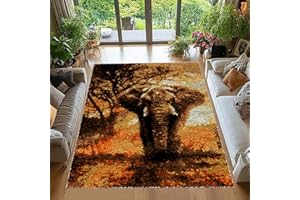 Tehocwiz 69 x102 cm Knüpfteppich Zum Selber Knüpfen, Knüpfhaken-Sets für Anfänger, Tapisserie Teppich Knüpf-Sets Knüpfsets Latch Hook Kit Selbst Knüpfen Set für Erwachsene