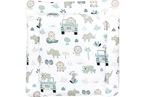 TupTam Materassino per Fasciatoio il cambio Pannolino Bebè, Zoo Verde, 70 x 60 cm