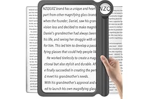 NZQXJXZ Lupa de Lectura 30X 5X, Grande y Ligera, Área de Visualización Completa de Página, Para Leer Impresiones Pequeñas y Baja Visión, Gris