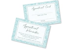 PARTIKRAFT 100 x Appointment Cards - Teal Floral Design - Client Reminder for Salon, Beauty, Hair, Massage, Lashes, Nails
