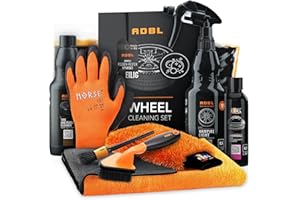 ‎ADBL Autopflege Set: Wheel Cleaning Set - ADBL Autowäsche Set für die schonende Felgen + Reifen Reinigung inkl. Zubehör - Auto Felgenreiniger, Reifenreiniger, Kunststoffpflege | 8-teilig
