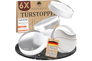 WEIDEBACH® 6x Dezente Türpuffer Transparent, Türstopper Wand Selbstklebend 20x5 mm, Elastikpuffer für Bad, Glasflächen, Wände, Gummistopper, Klebepunkte