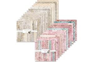 MIATTCLD 48 Stück Designpapier Block mit Muster Doppelseitiges Scrapbook Papier Decoupage Papier Hintergrundpapier Dekorpapier Bastelpapier für Alben DIY Kartenherstellung Journaling (A, 30.5x30.5 cm)