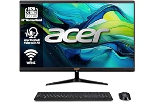 Acer Aspire C27-1800 All in One - Monitor 27" FullHD (Intel Core i5-12450H, 16GB RAM, 1024 GB SSD, Intel Iris Xe Graphics, Windows 11 Home) Negro + Teclado QWERTY Español y Ratón Inalámbrico