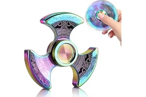 Aolcev Fidget Spinner Metal Fidget Toy Hand Spinner Stainless Steel 3-5 Minutes Fast Bearing Spins Hand Spinners Finger Gyro Toy ADHD EDC Focus Anxiety Stress Relief Toys for Kids Adult Gifts-Color