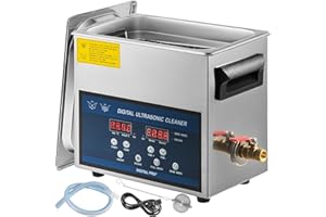VEVOR Limpiador ultrasónico 6L Limpiador ultrasónico profesional de doble frecuencia 28/40KHZ aparato de limpieza ultrasónico con tanque de acero inoxidable para joyas, gafas, reloj de dientes