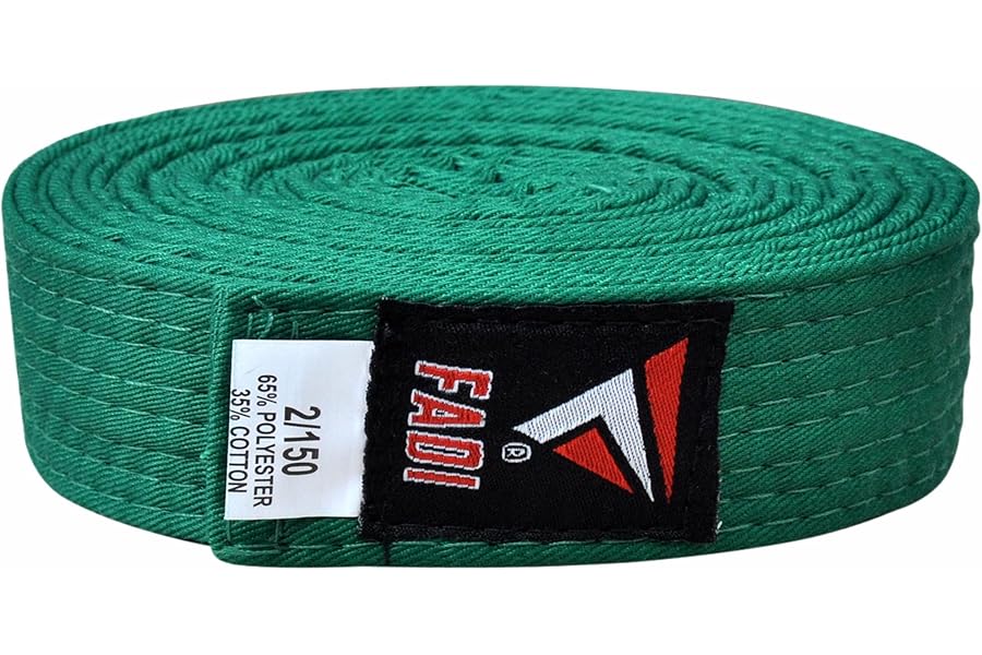 Fadi Sports Martial Arts Karate Belt – Durable Cotton-Polyester Blend, Multi-Stitched Belt for Karate, Taekwondo, Judo & Martial Arts Training and Grading for Adults & Kids