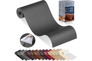 YAFLC Cuero Adhesivo Parches Gris oscuro, 10x160cm ReparacióN De Cuero Parches, Parches de Cuero Adhesivos Polipiel Adhesiva para Sofá, Asiento de Coche, Muebles, Chaquetas