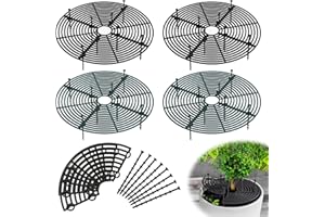 Forbabe 4 Stück Blumentopfgitter, 30cm Blumentopf Schutz Abdeckung Schnittbare Größe Pflanzenschutz Katze, Gitter für Blumentöpfe Katzensicher Schützt die Pflanzeerde vor Tieren und Kindern