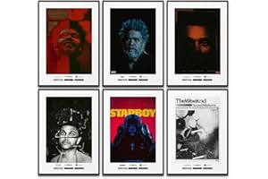 BLCKART The Weeknd Album Cover Lot de 6 posters muraux, chansons, images décoratives, pour chambre à coucher, salon, bureau à domicile, sans cadre