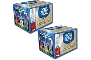 Panini FIFA World Cup 2018 – naklejka WM Rosja 2018-2 wyświetlacze po 50 torebek = 100 worków = 500 naklejek – seria składa się z 670 zdjęć – wersja NL, BE, LU i inne kraje