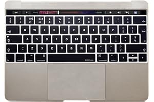 MiNGFi Silikon Englisch QWERTY Tastaturschutz für MacBook Pro 13" A1706/A1989/A2159 (2016–2020), Pro 15" A1707/A1990 (2016–2019) EU/ISO Tastaturlayout - Schwarz