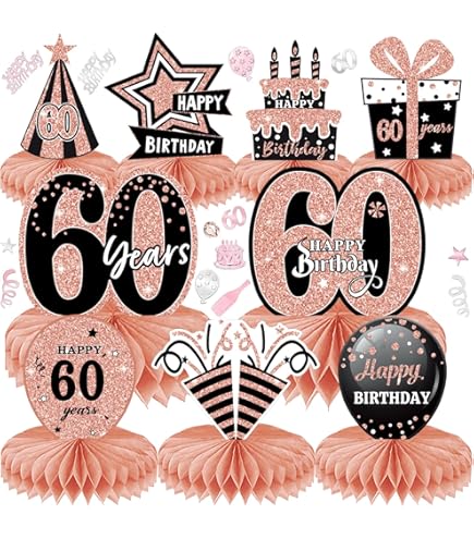 Cornice Gonfiabile 60° Compleanno - Oro Rosa, Con Accessori Per Foto Booth, 35 Pezzi - Foto 2