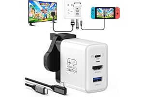 RREAKA Switch Dock for Nintendo Switch OLED, 3 in 1 Switch TV Adapter with 4K 60Hz HDMI, USB 2.0 Port, Type C 30W Charger, Portable Switch Docking Station Travel, for Samsung Dex S24, MacBook