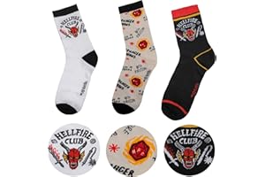 Cinereplicas Stranger Things - Set de 3 paires de chaussettes - Licence Officielle