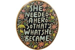 Real Sic She Needed a Hero, So That's What She Became Pin - Girl Power, Feminism Enamel Pin - Empowerment Lapel Pin for Jackets, Backpacks, Hats, Bags and Tops