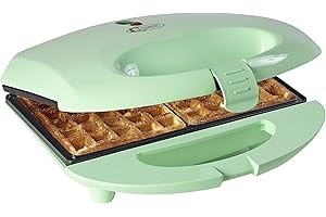 Bestron Gaufrier pour Gaufres de Bruxelles, Gaufrier avec Revêtement Anti-Adhésif, Design Rétro, 700 Watts, Couleur: Menthe