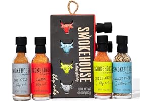 Smokehouse by Thoughtfully, Gourmet Ultimate Grilling Spice Set, Grill Seasonings and Rubs Gift Set, Flavors Include Chili Garlic, Italian Seasoning, Cayenne Spice Rub and More (4 Pack)