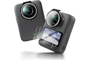 NEWZEROL Kameraschutz aus Optischem Glas + 2 Displayschutzfolien Kompatibel mit DJI Osmo 360, [Keine Beeinträchtigung der Bildqualität] Kratzfest, Ölabweisend und Wasserabweisend