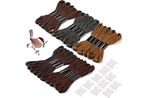 ‎BENLAY Benlay 25 Stränge Stickgarn set, Braunes Embroidery Thread Mit 12 Garnspulen, Stickgarn Zum Weben Von Armbändern Oder garn Für freundschaftsbänder Oder Stickprojekte